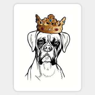 Boxer Dog King Queen Wearing Crown Magnet